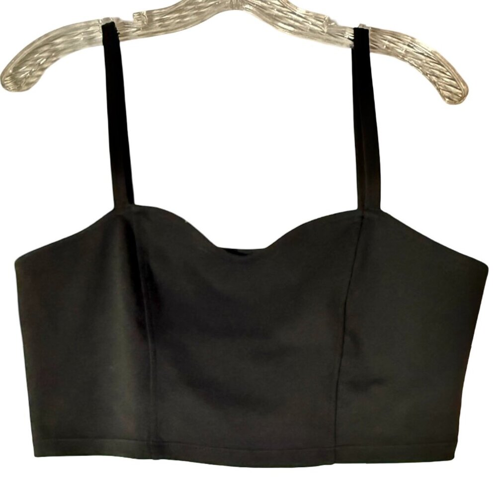 Black Strappy Open Back Crop Bralette Top – H&M Divided – Size M